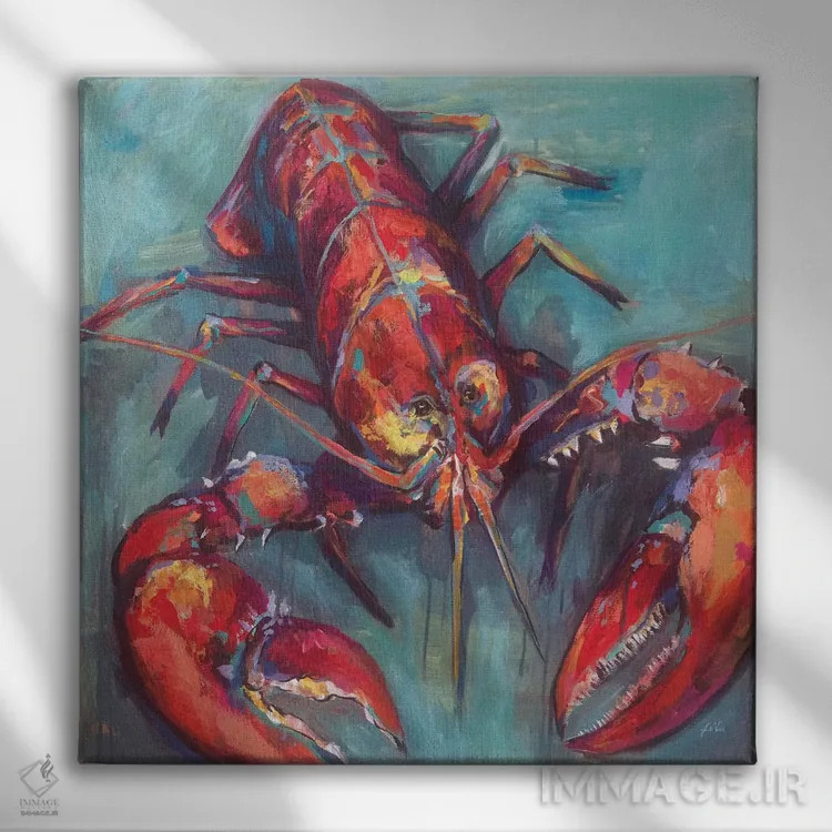 تابلو دکوراتیو خرچنگ اثر ژانت ورتنتس - نمای روبهرو روی دیوار