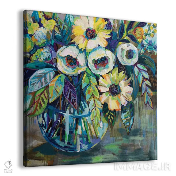 تابلو انتزاعی نور آبی اثر ژانت ورتنتس - نمای پرسپکتیو محصول