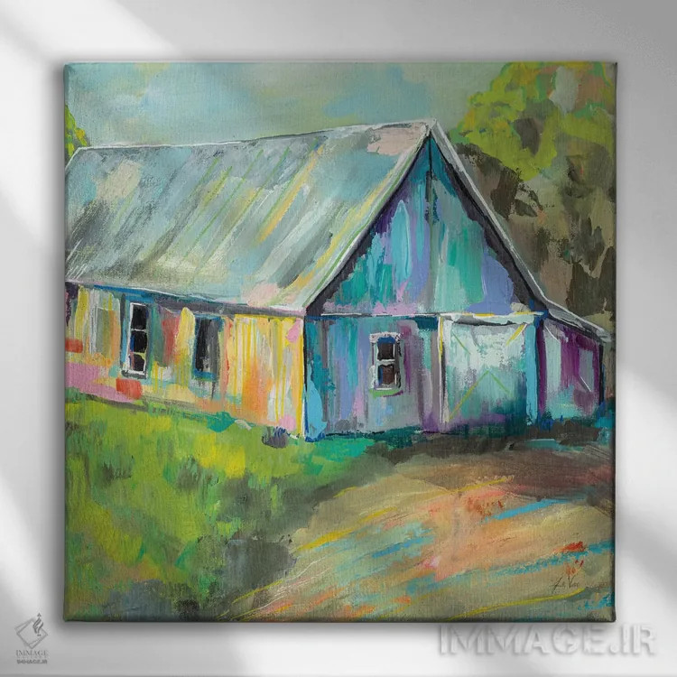 تابلو دکوراتیو رفتن به روستا I اثر ژانت ورتنتس - نمای روبهرو روی دیوار