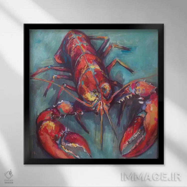 تابلو دکوراتیو خرچنگ اثر ژانت ورتنتس - نمای قابدار مشکی