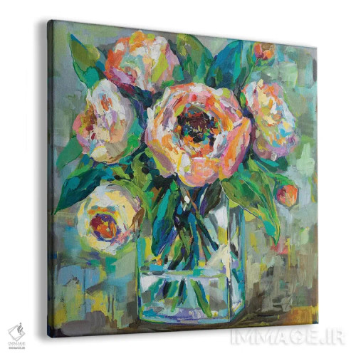 تابلو انتزاعی صورتی اثر ژانت ورتنتس - نمای پرسپکتیو محصول