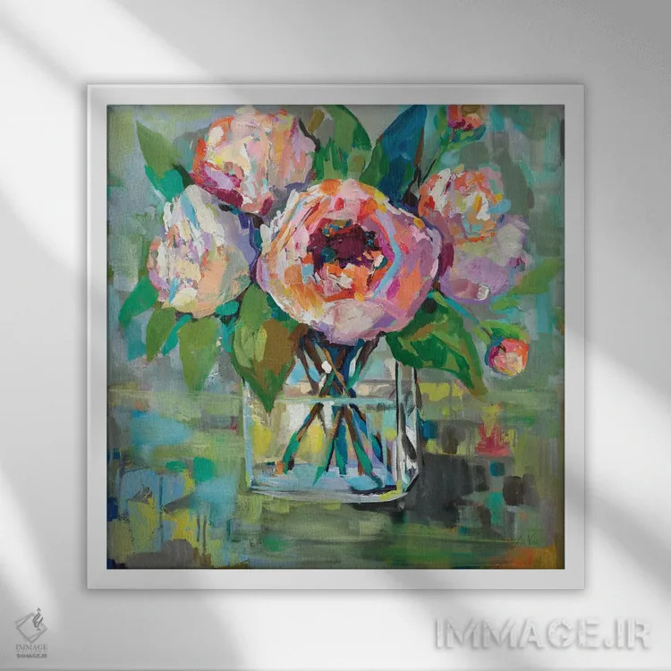 تابلو دکوراتیو اولین فصل اثر ژانت ورتنتس - نمای قابدار سفید