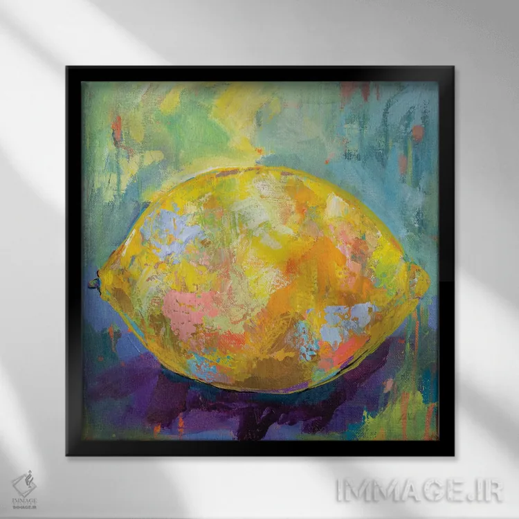 تابلو انتزاعی لیمو اثر ژانت ورتنتس - نمای قابدار مشکی