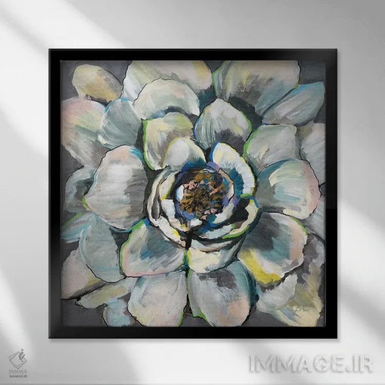 تابلو انتزاعی شکوفه III اثر ژانت ورتنتس - نمای قابدار مشکی