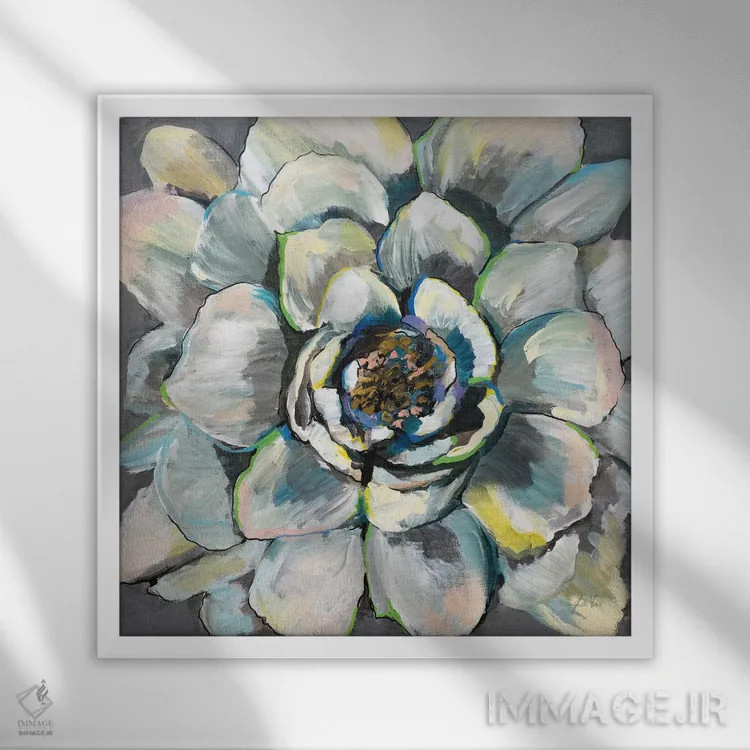 تابلو انتزاعی شکوفه III اثر ژانت ورتنتس - نمای قابدار سفید
