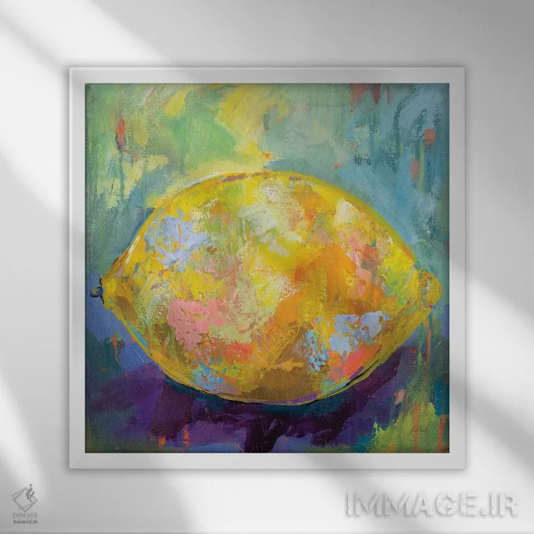 تابلو انتزاعی لیمو اثر ژانت ورتنتس - نمای قابدار سفید