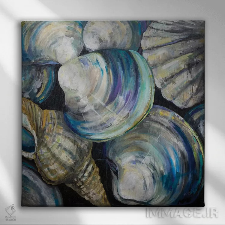 تابلو دکوراتیو صدف های کی وست اثر ژانت ورتنتس - نمای روبهرو روی دیوار