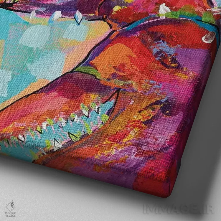 تابلو دکوراتیو لابستر لیلی III اثر ژانت ورتنتس - نمای نزدیک بافت بوم