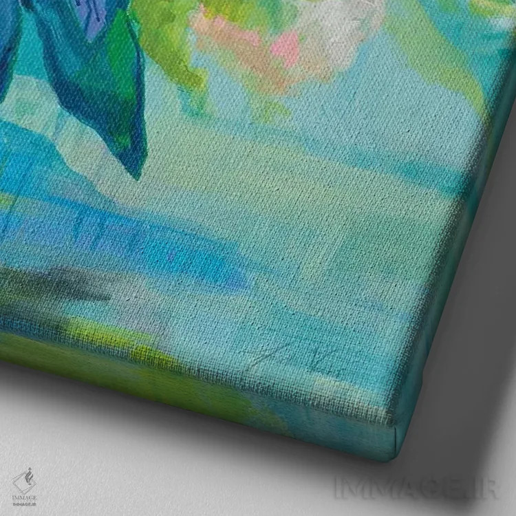 تابلو دکوراتیو درخشش و شادابی اثر ژانت ورتنتس - نمای نزدیک بافت بوم