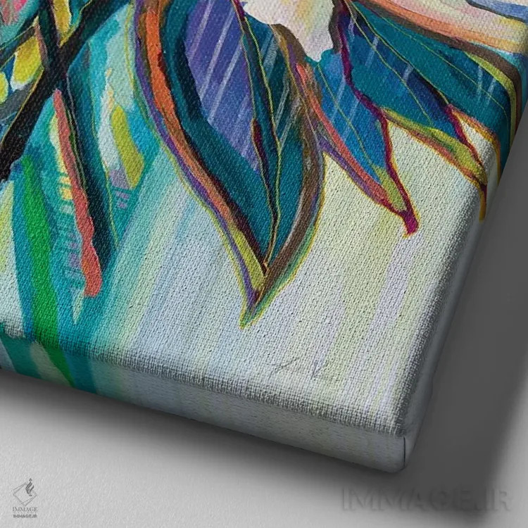 تابلو دکوراتیو اولین قرار ملاقات اثر ژانت ورتنتس - نمای نزدیک بافت بوم