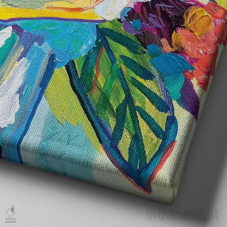 تابلو دکوراتیو صبح باهاماس اثر ژانت ورتنتس - نمای نزدیک بافت بوم