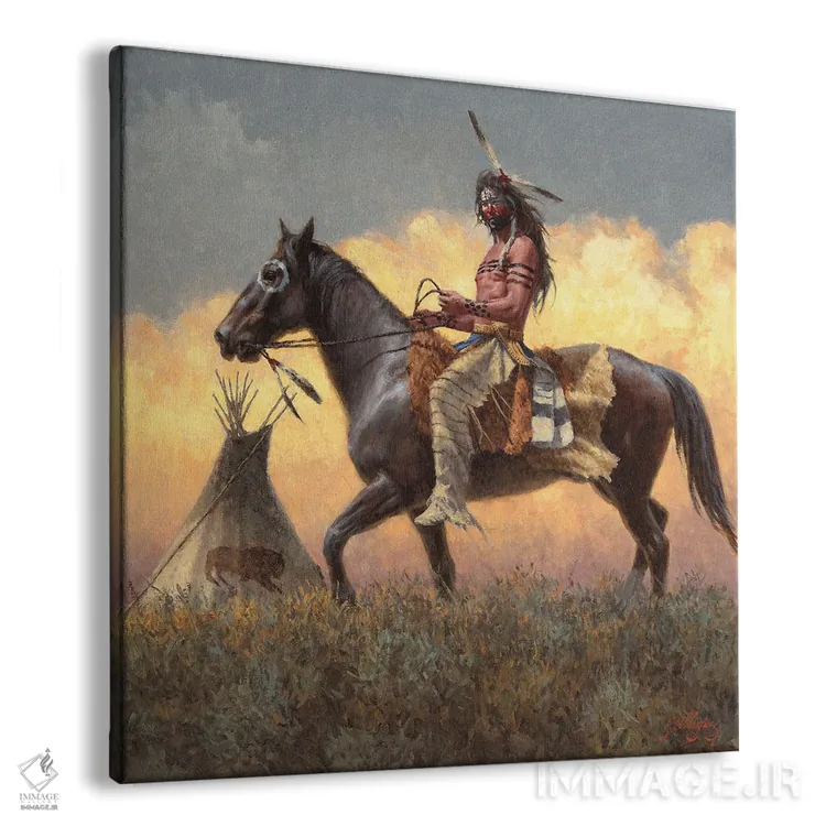 تابلو دکوراتیو رهبر قبیله لاکوتا اثر جو ولاسکز - نمای پرسپکتیو محصول
