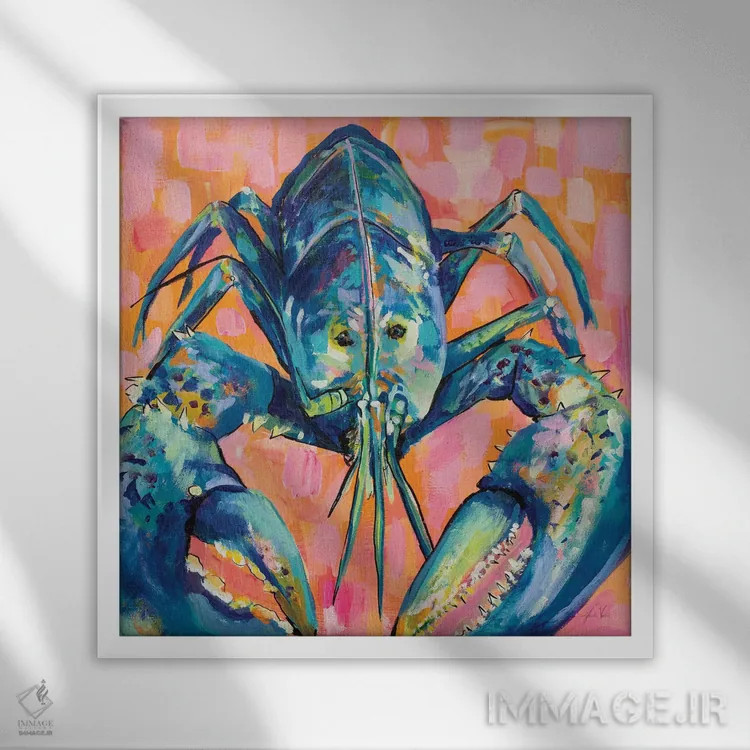 تابلو دکوراتیو لابستر لیلی I اثر ژانت ورتنتس - نمای قابدار سفید