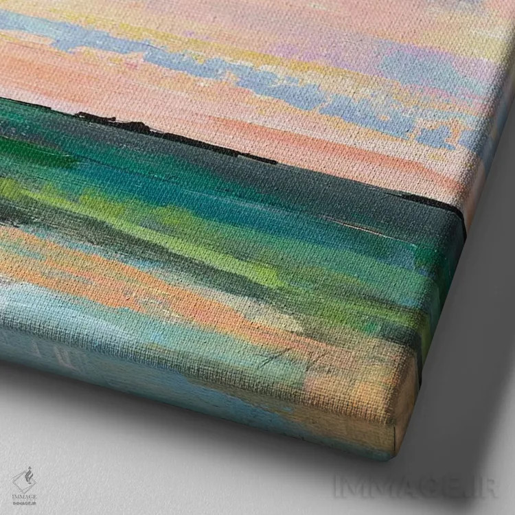 تابلو انتزاعی اسرارآمیز اثر ژانت ورتنتس - نمای نزدیک بافت بوم