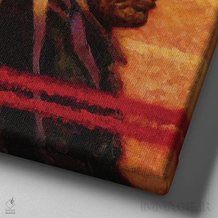 تابلو فرش اثر جو ولاسکز - نمای نزدیک بافت بوم