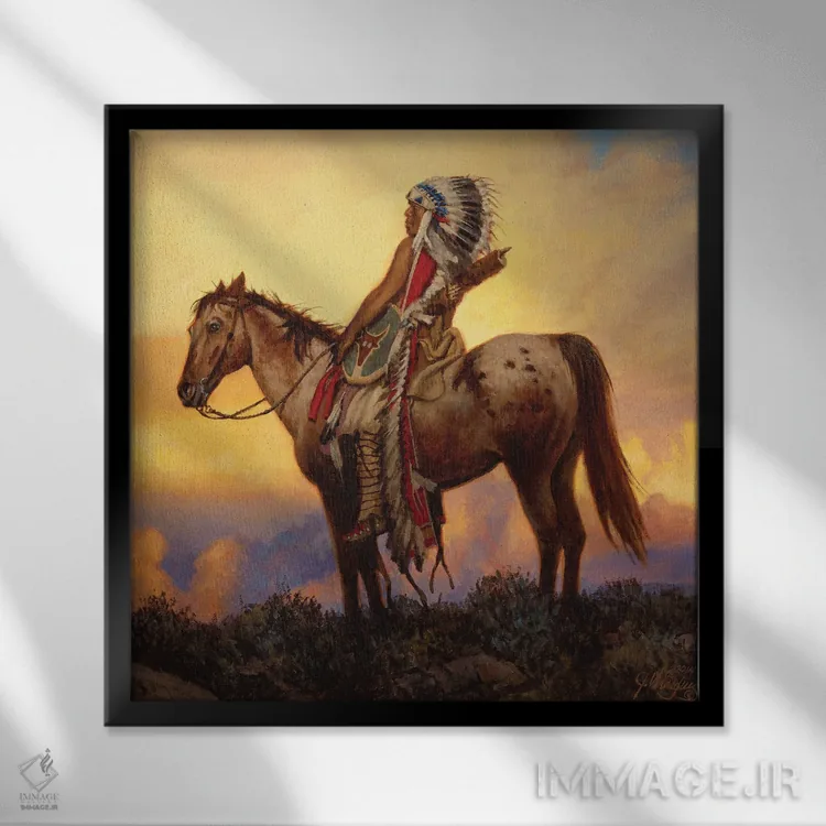 تابلو دکوراتیو آخرین جنگجوی بزرگ اثر جو ولاسکز - نمای قابدار مشکی