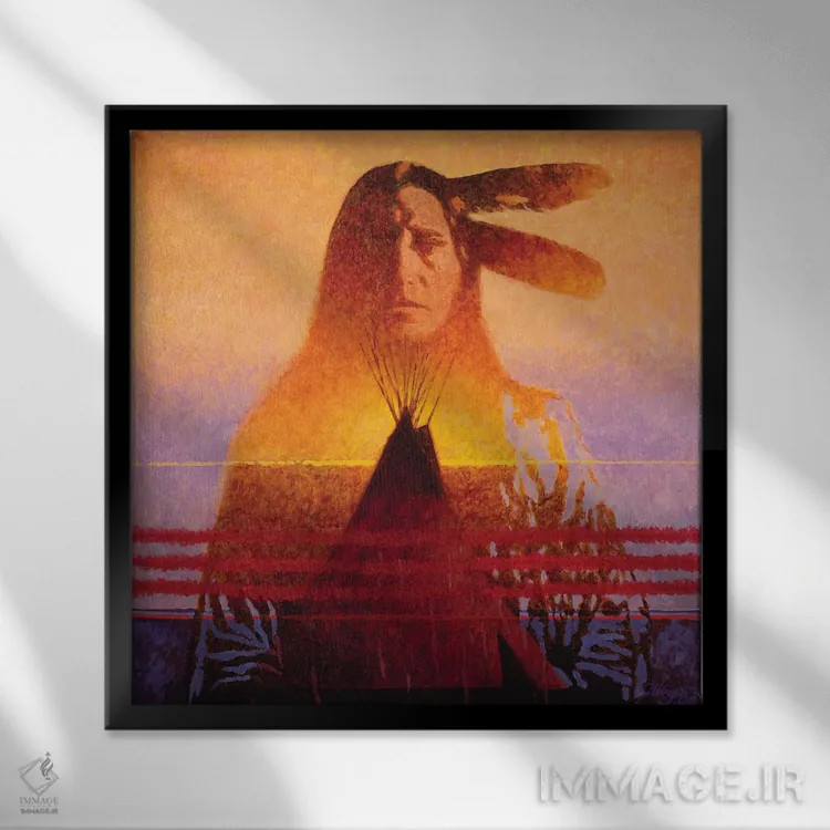 تابلو دکوراتیو دو پر اثر جو ولاسکز - نمای قابدار مشکی