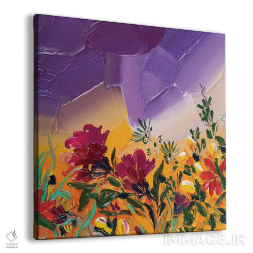 تابلو انتزاعی خیال پردازی گل ها ۳ اثر جوزف ویلانوا - نمای پرسپکتیو محصول