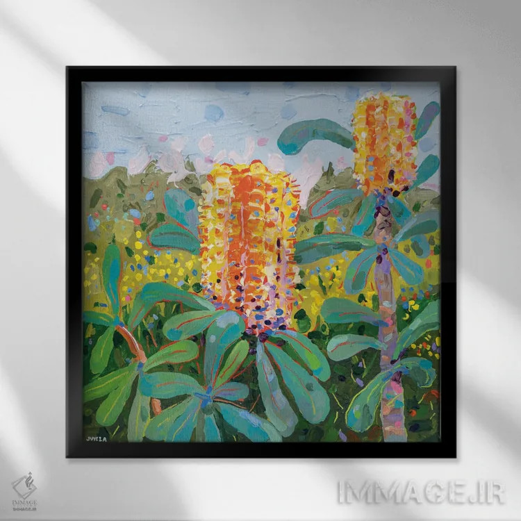 تابلو دکوراتیو بنکسیا ساحلی ۹ اثر جوزف ویلانوا - نمای قابدار مشکی