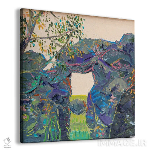 تابلو انتزاعی سنگ معلق اثر جوزف ویلانوا - نمای پرسپکتیو محصول