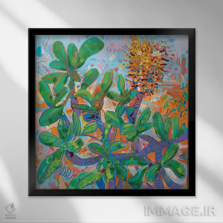 تابلو دکوراتیو بنکسیا اینتگریفولیا ۴ اثر جوزف ویلانوا - نمای قابدار مشکی