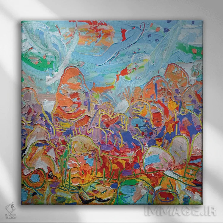 تابلو دکوراتیو سنگ معلق زنده ۳ اثر جوزف ویلانوا - نمای روبهرو روی دیوار