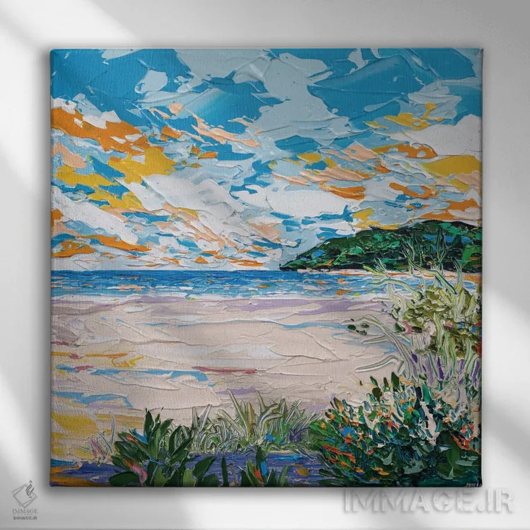 تابلو انتزاعی ساحل لورن ۳ اثر جوزف ویلانوا - نمای روبهرو روی دیوار