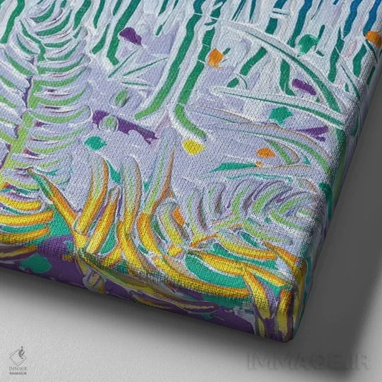 تابلو انتزاعی نور از میان بوته زار ۴۸ اثر جوزف ویلانوا - نمای نزدیک بافت بوم