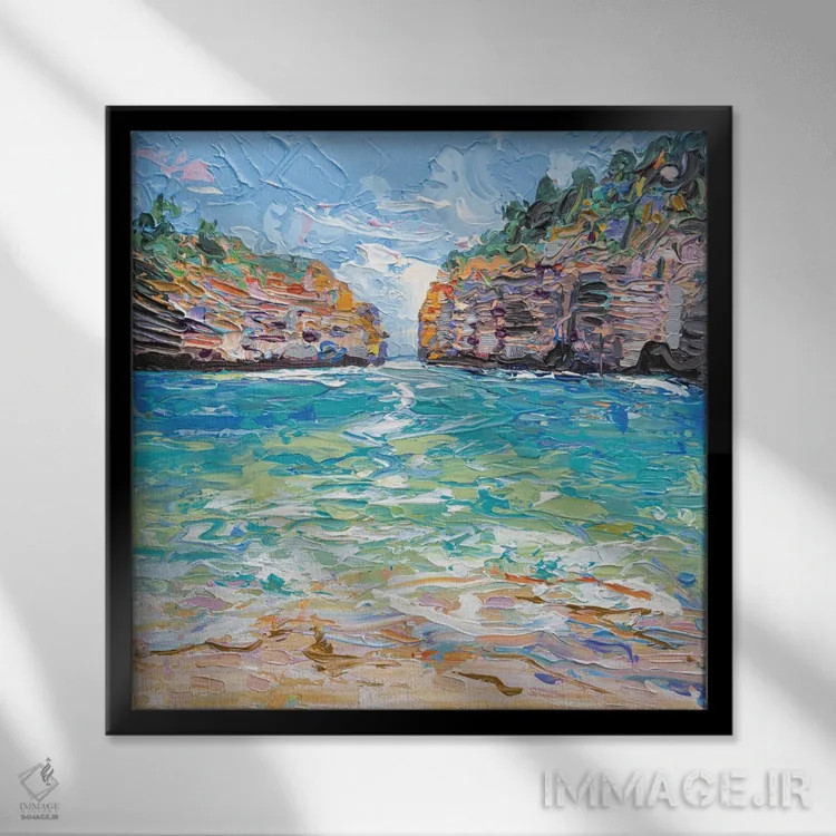 تابلو انتزاعی تنگه لاک آرد اثر جوزف ویلانوا - نمای قابدار مشکی