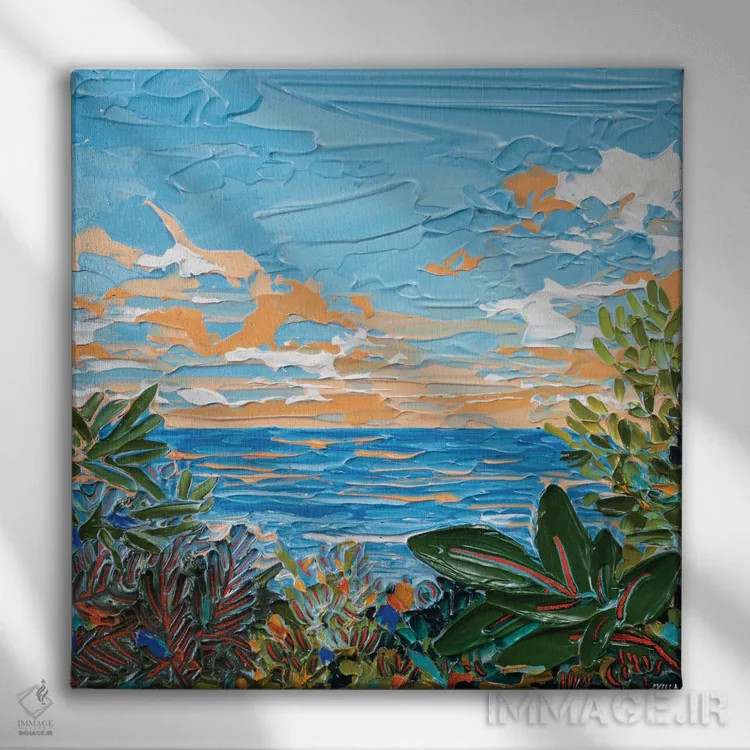تابلو انتزاعی منظره دریا ۸ اثر جوزف ویلانوا - نمای روبهرو روی دیوار