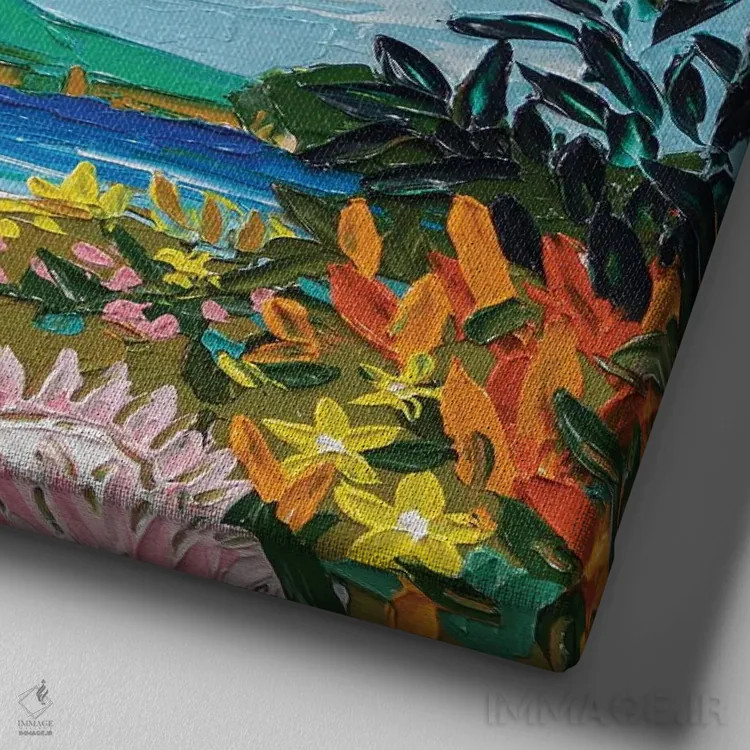 تابلو انتزاعی تکه ای از بهشت ۵ اثر جوزف ویلانوا - نمای نزدیک بافت بوم