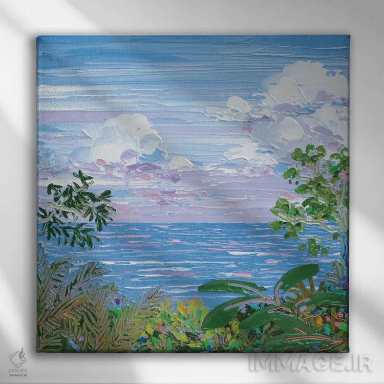 تابلو انتزاعی منظره دریا ۱۱ اثر جوزف ویلانوا - نمای روبهرو روی دیوار