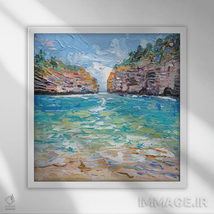 تابلو انتزاعی تنگه لاک آرد اثر جوزف ویلانوا - نمای قابدار سفید