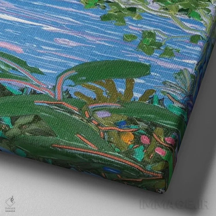 تابلو انتزاعی منظره دریا ۱۱ اثر جوزف ویلانوا - نمای نزدیک بافت بوم