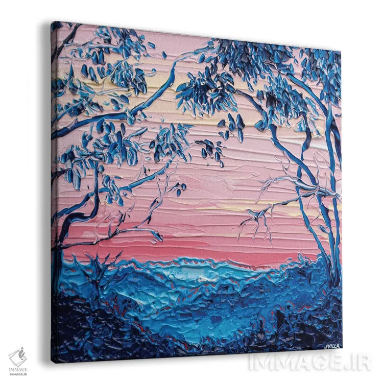 تابلو انتزاعی سایه روشن غروب اثر جوزف ویلانوا - نمای پرسپکتیو محصول