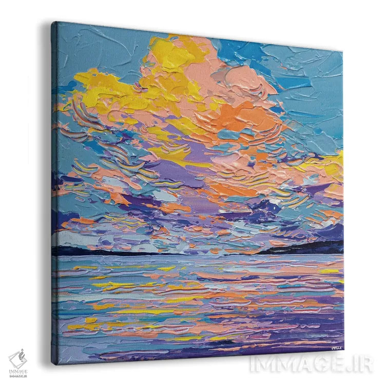 تابلو انتزاعی دریای غروب IV اثر جوزف ویلانوا - نمای پرسپکتیو محصول