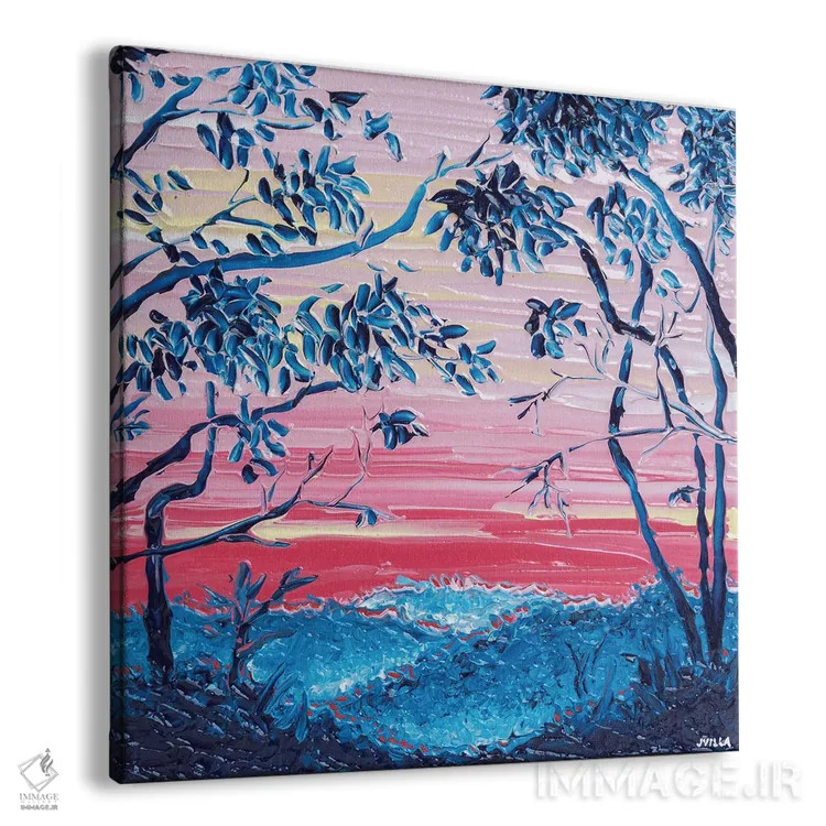 تابلو انتزاعی سایه روشن غروب V اثر جوزف ویلانوا - نمای پرسپکتیو محصول