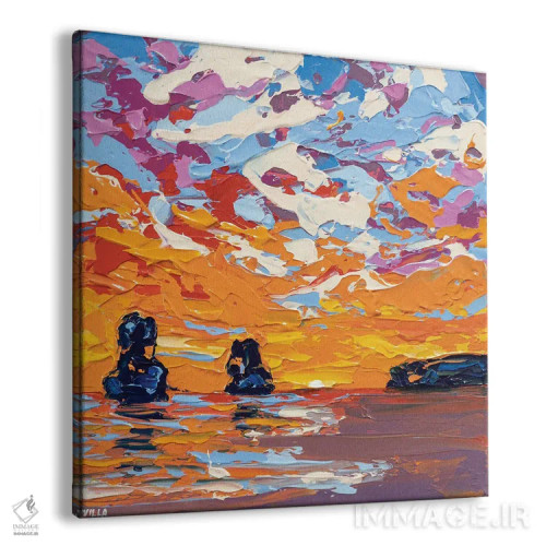 تابلو انتزاعی دریای غروب II اثر جوزف ویلانوا - نمای پرسپکتیو محصول