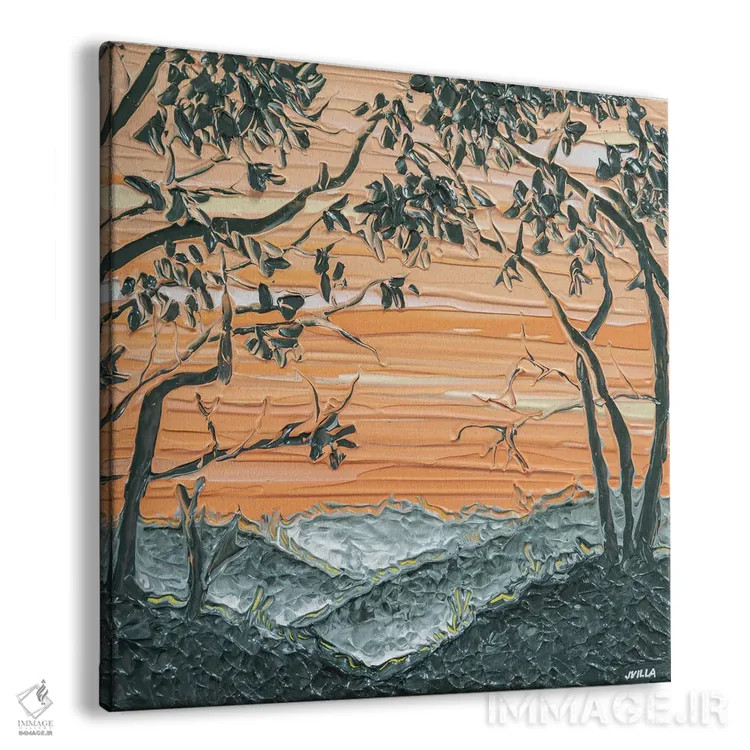 تابلو انتزاعی سایه روشن غروب III اثر جوزف ویلانوا - نمای پرسپکتیو محصول