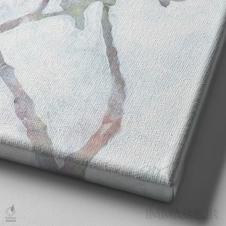 تابلو دکوراتیو شاخ و برگ زدن ۲ اثر جکی ون توبل - نمای نزدیک بافت بوم