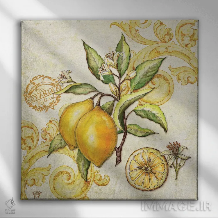 تابلو دکوراتیو لیمو بازار کشاورزان اثر جکی ون توبل - نمای روبهرو روی دیوار