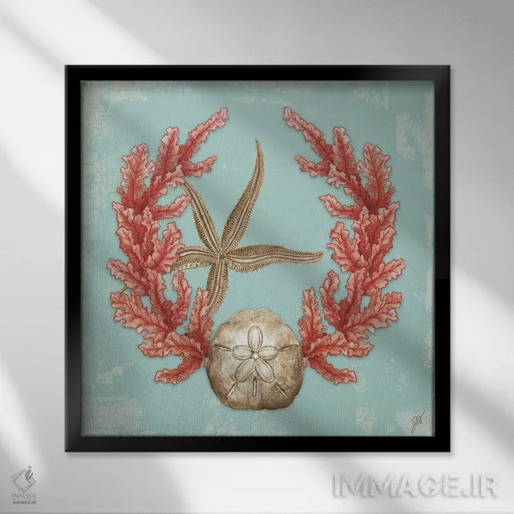 تابلو دکوراتیو تاج مرجانی II اثر جکی ون توبل - نمای قابدار مشکی