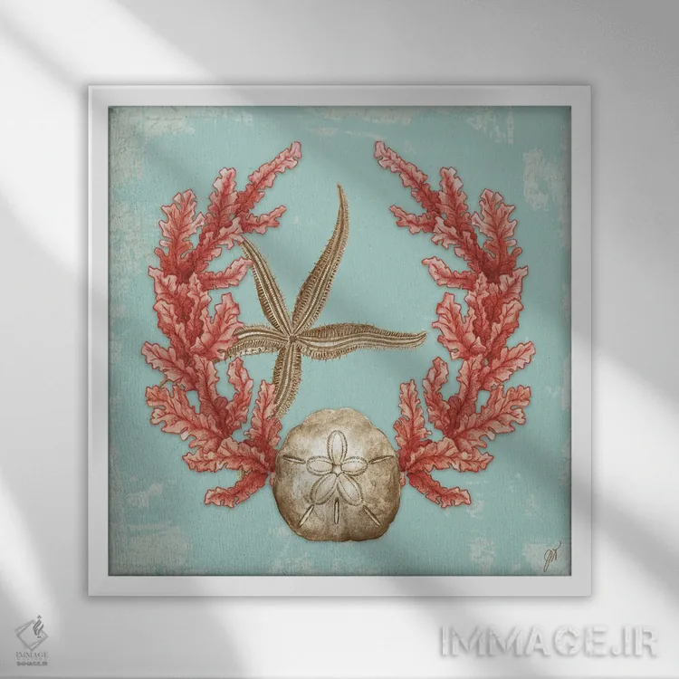 تابلو دکوراتیو تاج مرجانی II اثر جکی ون توبل - نمای قابدار سفید