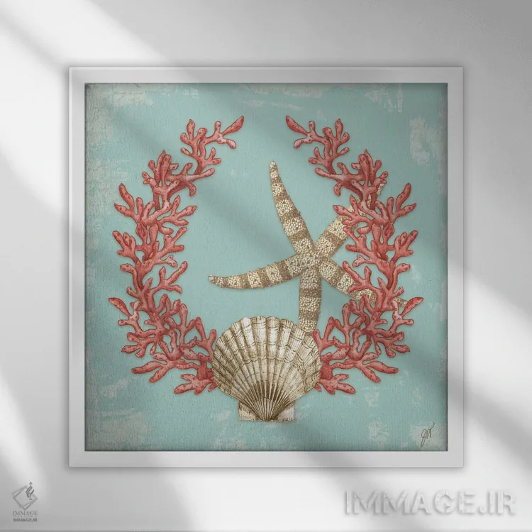 تابلو دکوراتیو تاج مرجانی I اثر جکی ون توبل - نمای قابدار سفید