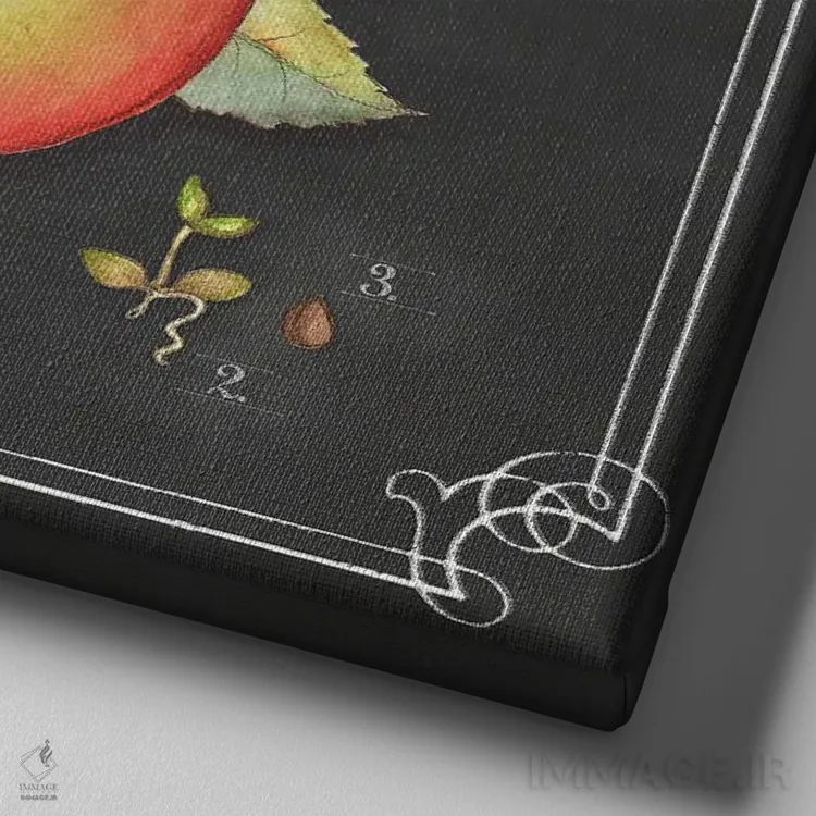 تابلو دکوراتیو سیب اثر جکی ون توبل - نمای نزدیک بافت بوم