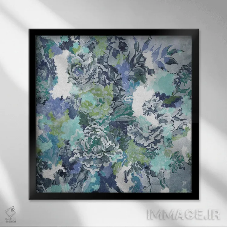 تابلو انتزاعی ژیورنی اثر جکی ون توبل - نمای قابدار مشکی