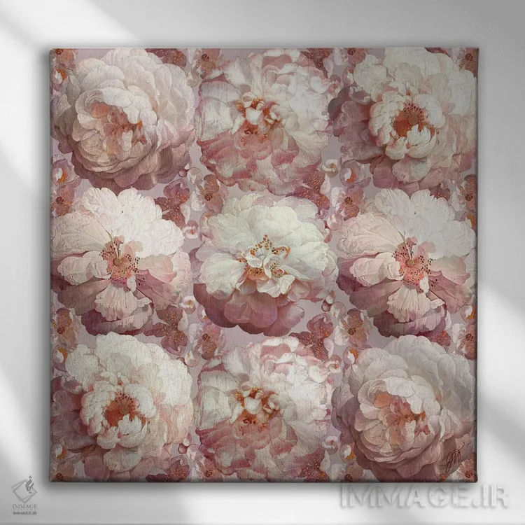 تابلو مدرن رژه گل سرخ اثر جکی ون توبل - نمای روبهرو روی دیوار