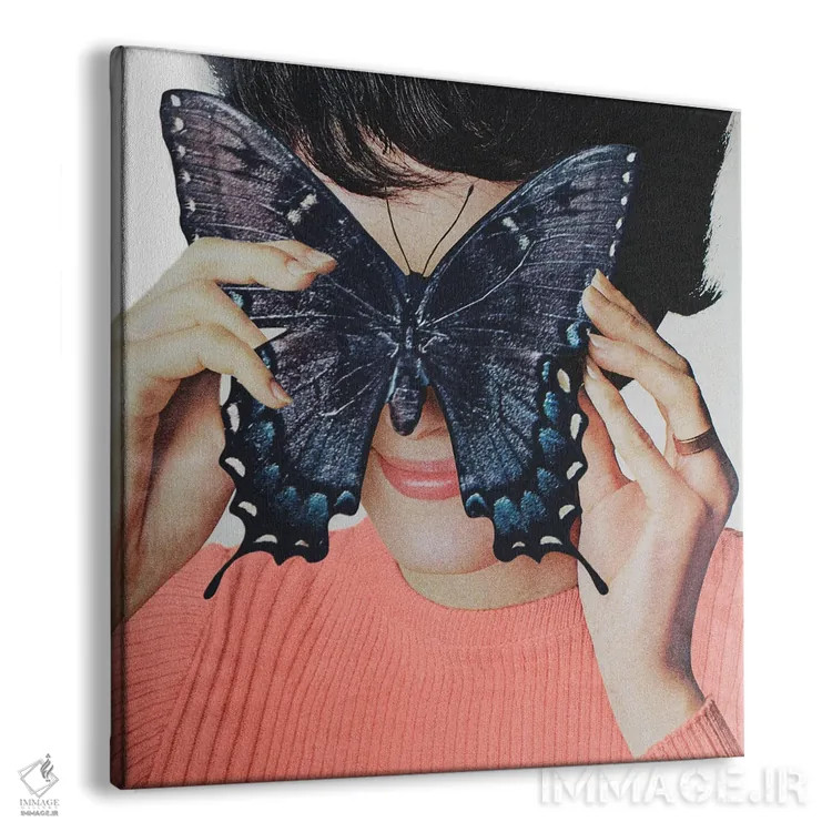 تابلو دکوراتیو پروانه مورفو اثر جولیا والک - نمای پرسپکتیو محصول