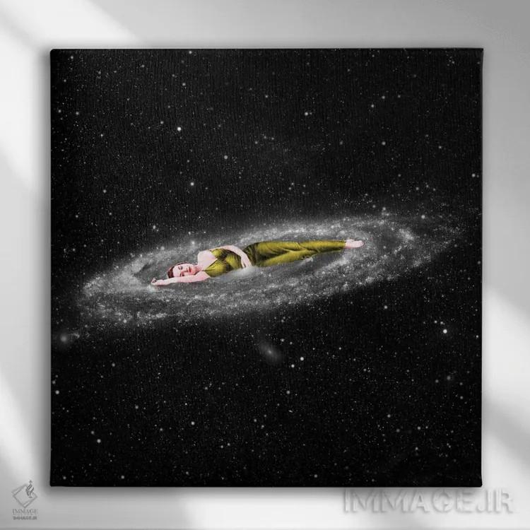 تابلو دکوراتیو آسمان نیمه شب اثر جولیا والک - نمای روبهرو روی دیوار