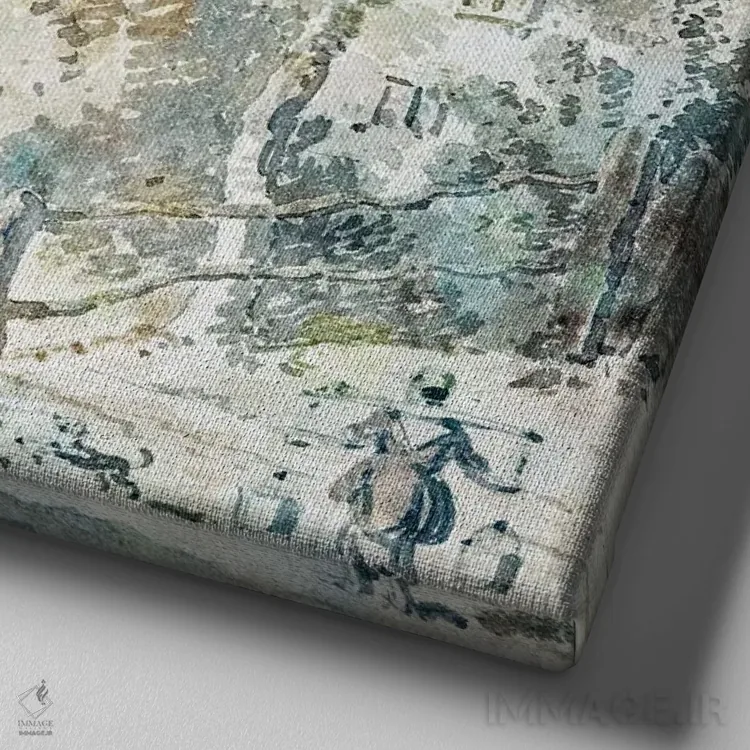 تابلو دکوراتیو مه پاییزی اثر جکی ون توبل - نمای نزدیک بافت بوم